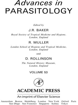cover image of Advances in Parasitology, Volume 53